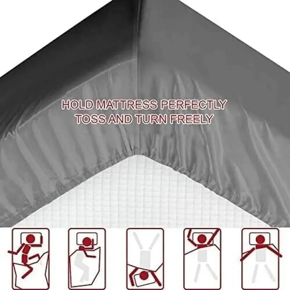 Luxury 100% Viscose Bamboo Cool Softest Bed‎ Sheets Set Deep Pocket Full Gray
